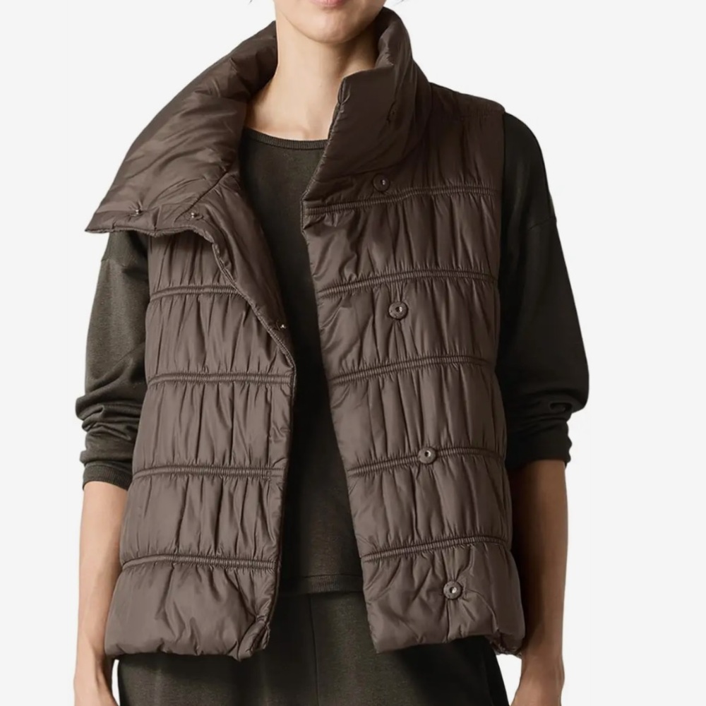Eileen Fisher Quilted Vest color wren